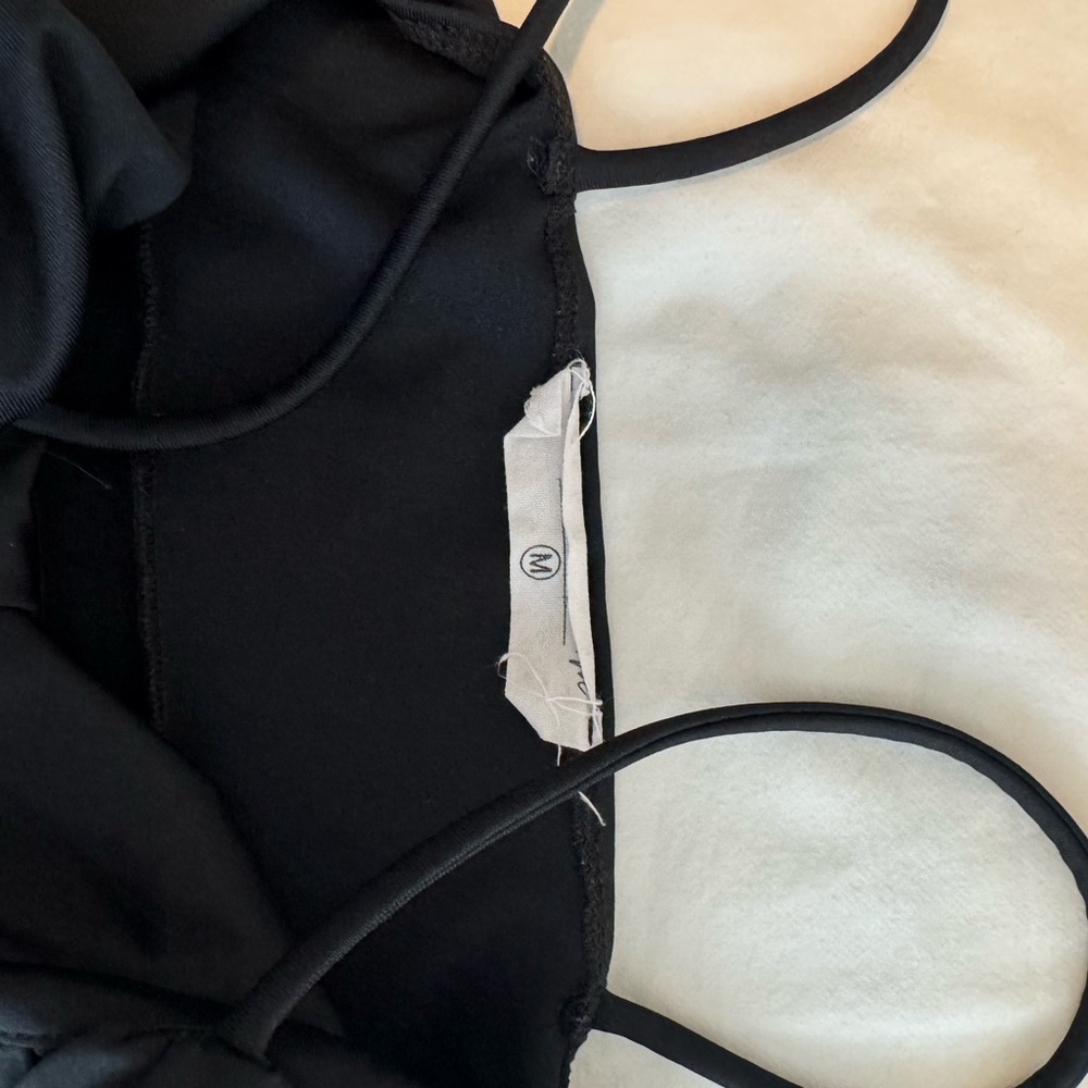 Black Ruched Crop Top - Picture 2 of 3